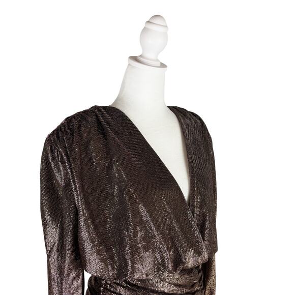 Redemption Draped Mini Dress Medium Brown NWT - Picture 4 of 11